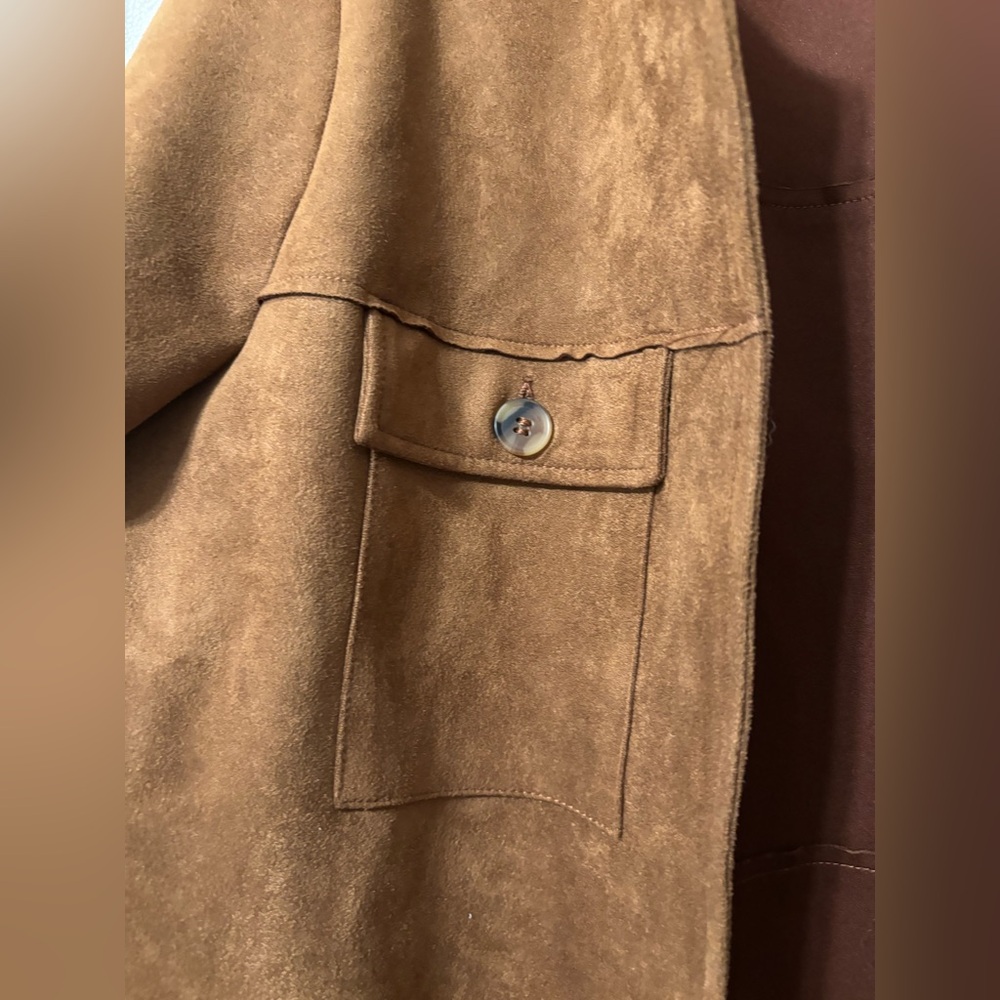 Ruby Rd. Jacket/Shacket. Light Brown Suede Look - image 2